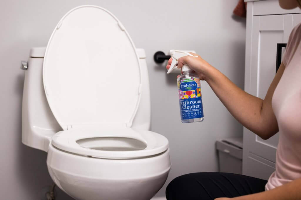 Spray toilet cleaning