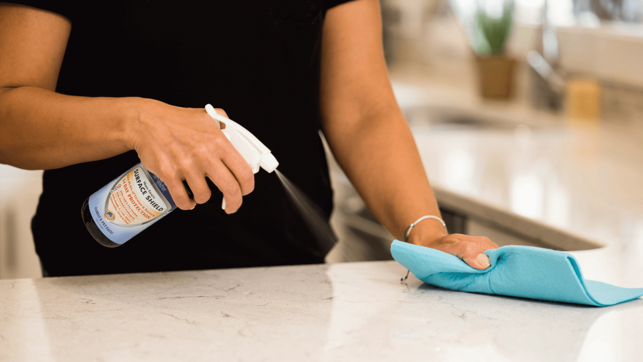 Cleaning with surface shield